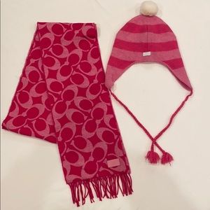 Coach Pink Scarf & Hat Set (Also sold separately!)